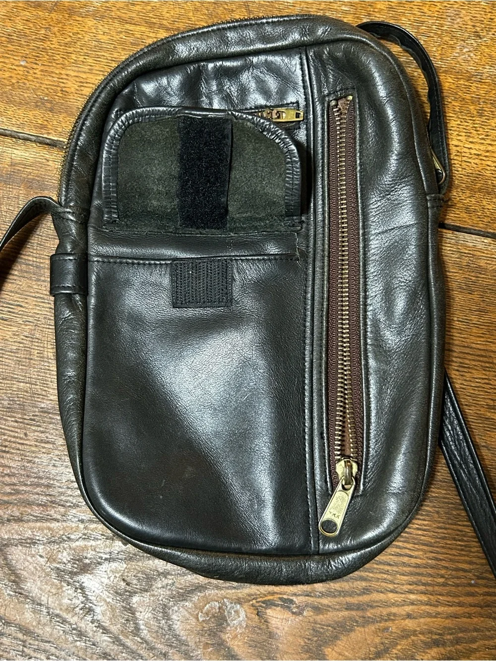 Classic Black Leather Crossbody Bag for Men